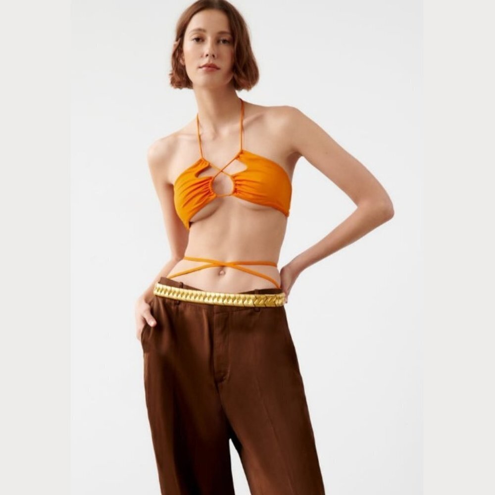 Zara Women's Metallic Braided Belt - 32